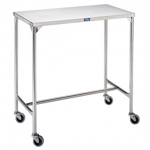 Pedigo Products H-Brace Instrument Tables - Stainless Steel Instrument Table with H-Brace and Casters, 24" x 36" x 34" - SG-99-SS