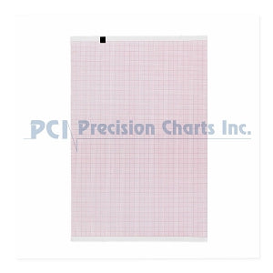 Precision Charts ECG Paper - Z-Fold ECG Paper with Red Grid for AT-10 and SP-10, 210 mm x 80", 150 Sheets / Pack - 2157-012A