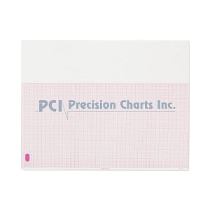 Precision Charts, Inc Recording Paper - Z-Fold Fetal Chart Paper with Red Grid, 216 mm x 183' - M1707A