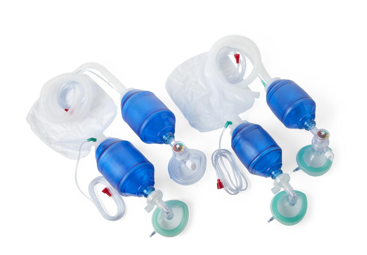 Adult Manual Resuscitator with Tube Reservoir, PEEP Valve, Filter