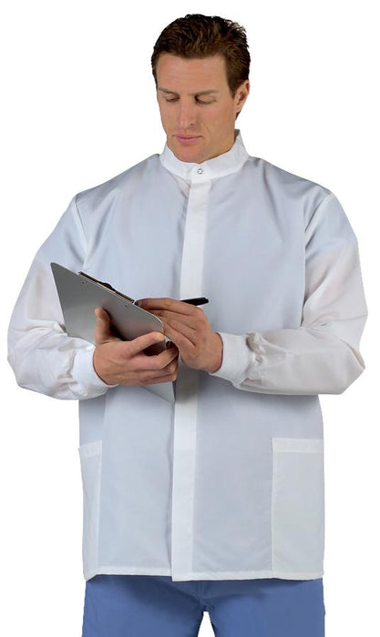 ASEP Unisex Short Barrier Lab Coat, White, Size 4XL