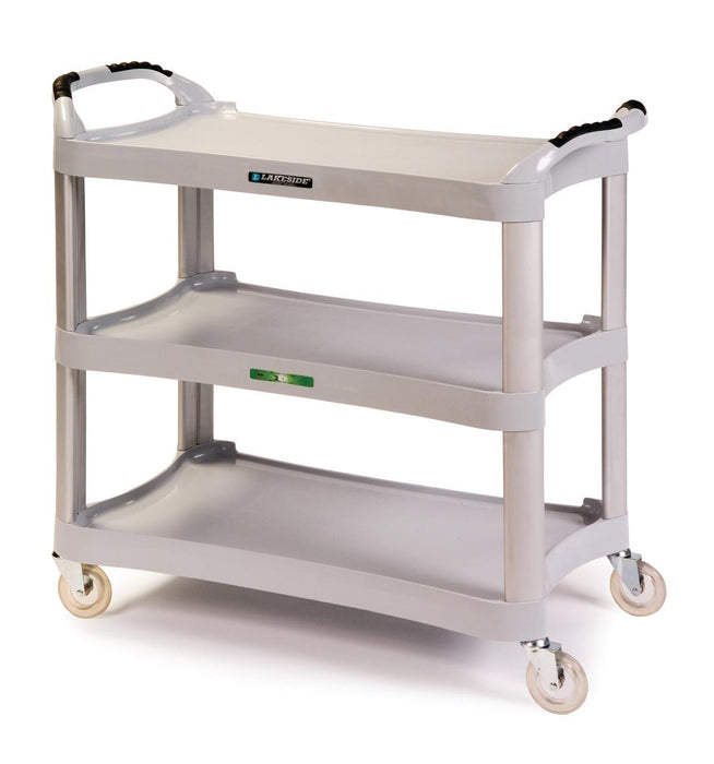 Lakeside Polyethylene Utility Carts - Plastic Utility Cart, 3 Deep Shelf, 300 lb. Weight Capacity - 2507