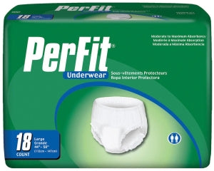 First Quality Products Per-Fit Protective Underwear - Prevail PER-FIT Unisex Protective Underwear, Extra Absorbency, Size L, 44" to 58" Waist, 18/Bag - PF-513