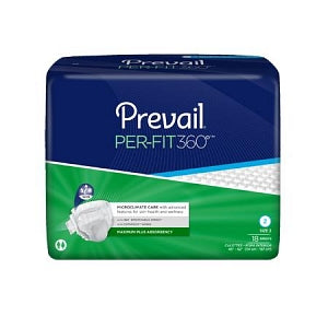 First Quality Products PerFit360 Adult Incontinence Briefs - Prevail PER-FIT360 Briefs, Maximum Plus Absorbency, Size L, 45" to 62" Waist, 18/Bag - PFNG-013