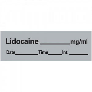 PDC Healthcare Chart Labels - Lidocaine Label Drug, Gray - AN-11