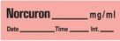 PDC Healthcare Anesthesia Tape with Date - Norcuron Anesthesia Label Tape, Fluorescent Red, 1-1/2" x 1/2", 500" Roll - AN-150