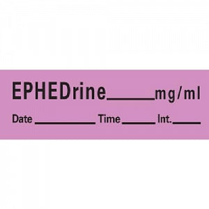 PDC Healthcare Medication Labels - "Ephedrine Drug" Label, Violet, 500/Roll - AN-5