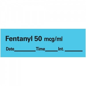 PDC Healthcare Tape / Label for Marcaine Anesthesia - "Fentanyl" Label Tape, 0.5" x 500", Blue - AN-7D50