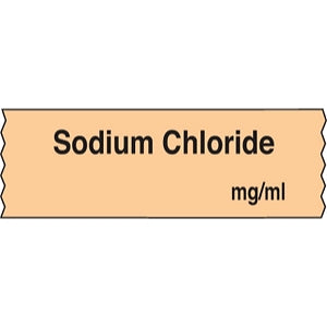 PDC Healthcare "SODIUM CHLORIDE" Tapes - "Sodium Chloride" Tape, White, 1" x 500" - AN-90