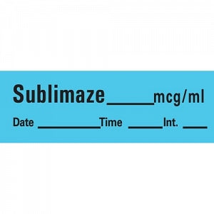 PDC Healthcare Tape / Label for Marcaine Anesthesia - "Sublimaze" Label Tape, 0.5" x 500", Blue - AN-93