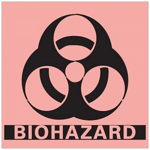 Brady Worldwide Biohazard Labels - Biohazard Label, Fluorescent Red, 5" x 5", 250/Roll - BH-55