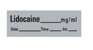 PDC Healthcare Chart Labels - Lidocaine Chart Label, Gray - LAN-11