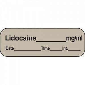 PDC Healthcare Chart Labels - Lidocaine Chart Label, Gray - LAN-11