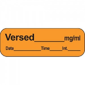 PDC Healthcare Chart Labels - Versed Label, Orange, 1-1/1" x 1/2" - LAN-149