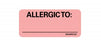 PDC Healthcare Priority Label Collection - Priority Label Collection, Allergic to, Fluorescent Red, 2-1/4" x 1" - MV04FR1431