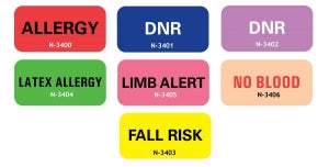 Pink Medical Latex Allergy Labels 1 x 2