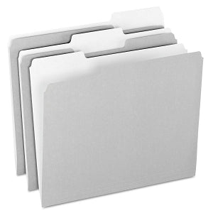 Esselte Pendaflex Colored One-Third Cut File Folders - Gray 1/3 Cut Top Tab Letter-Sized 11 pt. File Folders - 15213GRA