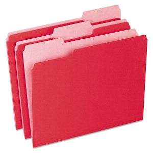 Esselte Pendaflex Colored One-Third Cut File Folders - Red 1/3 Cut Top Tab Letter-Sized 11 pt. File Folders - 15213RED