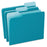 Esselte Pendaflex Colored One-Third Cut File Folders - Teal 1/3 Cut Top Tab Letter-Sized 11 pt. File Folders - 15213TEA