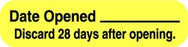 Centurion Centurion Pharmacy Auxiliary Labels - Yellow Date Opened / Discard 28 Days After Label - PHL2550