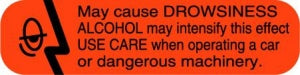 Centurion Centurion Pharmacy Auxiliary Labels - Fluorescent Red May Cause Drowsiness Alcohol Label - PHL2