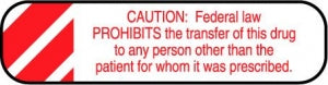 Centurion Centurion Pharmacy Auxiliary Labels - "Caution Federal Law Prohibits" Label, White - PHL37