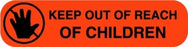 Centurion Centurion Pharmacy Auxiliary Labels - Fluorescent Red Wraparound Keep Out Of Reach Of Children Label - PHL55