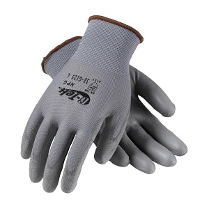 Protective Industrial Products G-Tek Nylon Knit Glove - G-Tek NPG Gloves, Gray Polyurethane on Gray Nylon, Size L - 33-G125/L