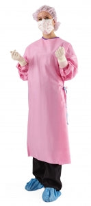 Medline Nonreinforced Pink Surgical Gowns - Nonreinforced Gown, Pink, Size L - PINK2001S