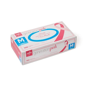 Medline Generation Pink 3G Synthetic Exam Gloves - Generation Pink 3G Powder-Free Synthetic Vinyl Exam Gloves, Size M - PINK6075