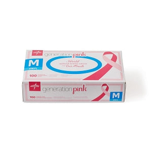 Medline Generation Pink 3G Synthetic Exam Gloves - Generation Pink 3G Powder-Free Synthetic Vinyl Exam Gloves, Size M - PINK6075