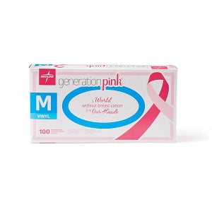 Medline Generation Pink 3G Synthetic Exam Gloves - Generation Pink 3G Powder-Free Synthetic Vinyl Exam Gloves, Size M - PINK6075