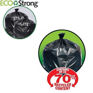 Inteplast Group Eco-Strong Liners - Liner, 33" x 39", 1.5 Mil, Eco-Strong, 33 gal., Black - VEC333915K