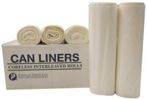 Inteplast High Density Coreless (Natural) Rolls - High Density Liner, Natural, 40-45 gal., 10 Mic, 40" x 48" - MR40481MC