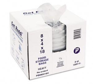 Inteplast Group Food and Utility Heavy-Duty LLDPE Bags - Clear Bag, 8" x 4" x 18", 0.85 mil - PB080418