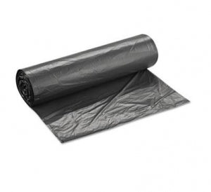 Inteplast High Density Black Coreless Rollsl - High Density Black Coreless Liner, Regular, 6 Micron, 10 gal., 24" x 24" - VMR24249MK