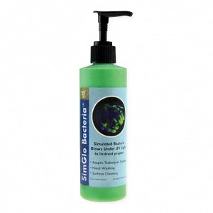 Pocket Nurse SimGlo Bacteria - SimGlo Bacteria Blacklight-Visible Simulated Bacteria Lotion, 8 oz., for Instructional Use Only - 03-04-7001