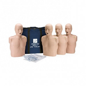 Prestan Products CPR Training Manikins - AED And CPR Training Manikin, White, with Jaw Thrusts, 4-Pack - 11-81-400-WH