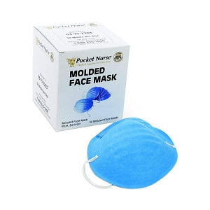 Pocket Nurse Molded Face Mask with Ear Loops - Molded Face Mask with Ear Loops, Blue - 03-75-2203