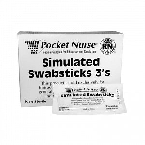 Pocket Nurse Simulated SwabSticks - Simulated Swab Stick with Distilled Water, for Instructional Use Only, Not for Human or Animal Use - 05-02-1300