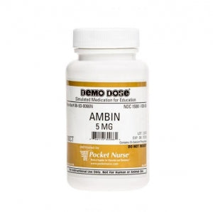 Pocket Nurse Demo Dose Zolpidm Tartrat (Ambin) - Demo Dose, Ambien, 5 mg, Simulated Medication, for Instructional Use Only, Not for Human or Animal Use - 06-93-0066