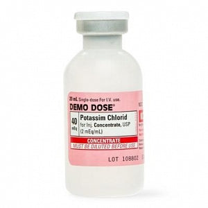 Pocket Nurse Demo Dose Potassim Chlorid - Demo Dose Potassium Chloride Simulated Medication, for Instructional Use Only, Not for Human or Animal Use - 06-93-0416