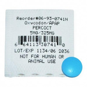 Pocketnurse Demo Dose Acetaminophn / OxyCODON// (Percoct) - Demo Dose Percocet Oxycodone, 325 mg Simulated Medication, for Instructional Use Only, Not for Human or Animal Use - 06-93-0741