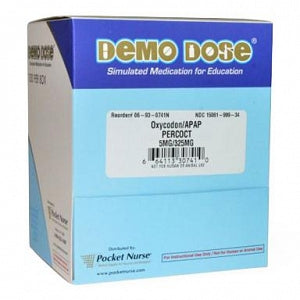 Pocketnurse Demo Dose Acetaminophn / OxyCODON// (Percoct) - Demo Dose Percocet Oxycodone, 325 mg Simulated Medication, for Instructional Use Only, Not for Human or Animal Use - 06-93-0741