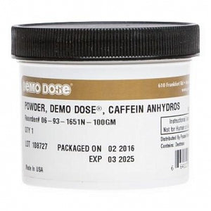 Pocket Nurse Demo Dose Powder Caffein Anhydros - Powder Caffein Demonstration Dose, for Instructional Use Only, Not for Human or Animal Use - 06-93-1651