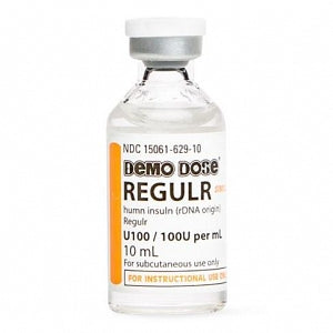 Pocket Nurse Demo Dose Regulr Insuln - : Demo Dose Regulr Insuln, 100 Units, 10mL, for Instructional Use Only, Not for Human or Animal Use - 06-93-3003