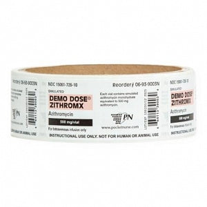 Pocket Nurse Demo Dose Zithromx (Azithromycn) - Demo Dose, Azithromycin, Zithromax, 10 mL, Simulated Medication, for Instructional Use Only, Not for Human or Animal Use - 06-93-9003