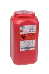 Post Medical 1.5 Quart Leak-Tight Sharps Container - Multiuse Sharps Container, Red, 1.5 qt. - WD-150