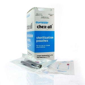 Propper MFG Heat-Sealable Chex-All Pouches - Chex-All Heat-Seal Sterilization Pouch, 3" x 8" - 02500800