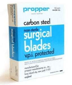 Propper Nonsterile #11 Carbon Steel Surgical Blades - Surgical N-Ster Blade, Carbon Steel, #11 - 12101100